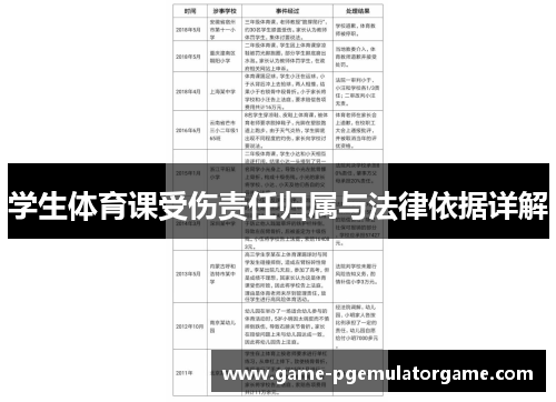 学生体育课受伤责任归属与法律依据详解