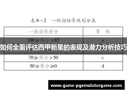 如何全面评估西甲新星的表现及潜力分析技巧 如何全面评估西甲新星的表现及潜力分析技巧