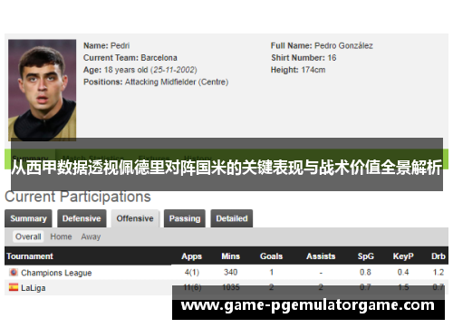 从西甲数据透视佩德里对阵国米的关键表现与战术价值全景解析 从西甲数据透视佩德里对阵国米的关键表现与战术价值全景解析